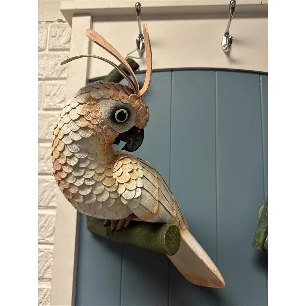 4 Large Hanging Parrot Patio Garden Statues Yard Wildlife Birds Restaurant Decor
